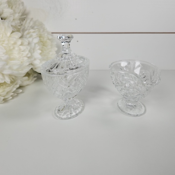 Godinger Dublin Shannon Crystal Sugar Bowl and Creamer Set- Classic - Picture 5 of 10